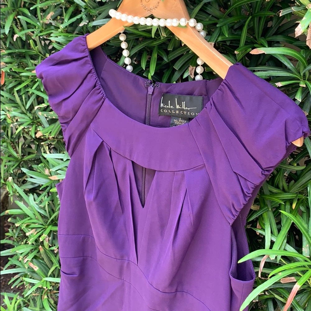 👗Silk Nicole Miller Collection purple dress